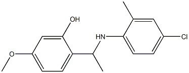 2-{1-[(4-chloro-2-methylphenyl)amino]ethyl}-5-methoxyphenol 结构式