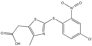 2-{2-[(4-chloro-2-nitrophenyl)sulfanyl]-4-methyl-1,3-thiazol-5-yl}acetic acid 结构式