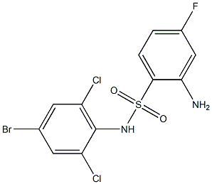 2-amino-N-(4-bromo-2,6-dichlorophenyl)-4-fluorobenzene-1-sulfonamide 结构式