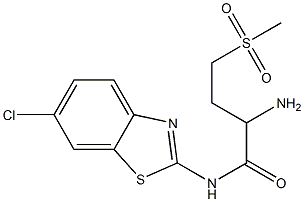 2-amino-N-(6-chloro-1,3-benzothiazol-2-yl)-4-methanesulfonylbutanamide 结构式