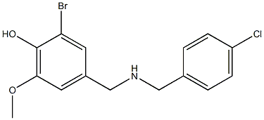 2-bromo-4-({[(4-chlorophenyl)methyl]amino}methyl)-6-methoxyphenol 结构式