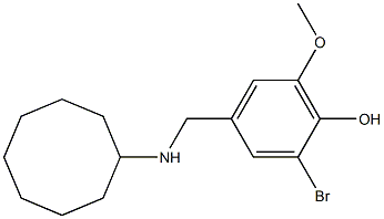 2-bromo-4-[(cyclooctylamino)methyl]-6-methoxyphenol 结构式