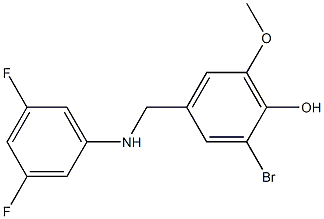 2-bromo-4-{[(3,5-difluorophenyl)amino]methyl}-6-methoxyphenol 结构式