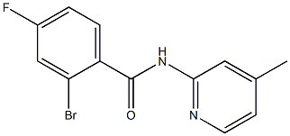 2-bromo-4-fluoro-N-(4-methylpyridin-2-yl)benzamide 结构式