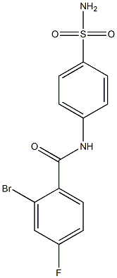 2-bromo-4-fluoro-N-(4-sulfamoylphenyl)benzamide 结构式