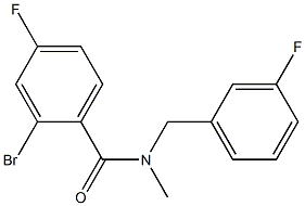 2-bromo-4-fluoro-N-[(3-fluorophenyl)methyl]-N-methylbenzamide 结构式