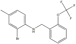 2-bromo-4-methyl-N-{[2-(trifluoromethoxy)phenyl]methyl}aniline 结构式