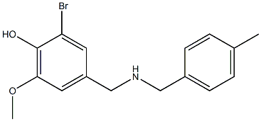 2-bromo-6-methoxy-4-({[(4-methylphenyl)methyl]amino}methyl)phenol 结构式