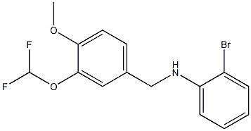 2-bromo-N-{[3-(difluoromethoxy)-4-methoxyphenyl]methyl}aniline 结构式