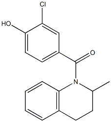 2-chloro-4-[(2-methyl-1,2,3,4-tetrahydroquinolin-1-yl)carbonyl]phenol 结构式