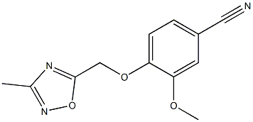 3-methoxy-4-[(3-methyl-1,2,4-oxadiazol-5-yl)methoxy]benzonitrile 结构式