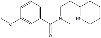 3-methoxy-N-methyl-N-[2-(piperidin-2-yl)ethyl]benzamide 结构式