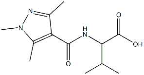 3-methyl-2-[(1,3,5-trimethyl-1H-pyrazol-4-yl)formamido]butanoic acid 结构式