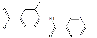 3-methyl-4-{[(5-methylpyrazin-2-yl)carbonyl]amino}benzoic acid 结构式