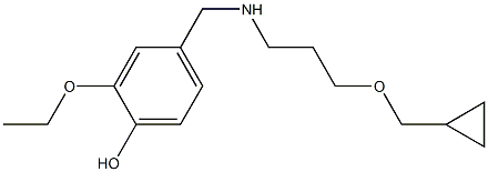 4-({[3-(cyclopropylmethoxy)propyl]amino}methyl)-2-ethoxyphenol 结构式