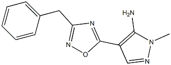 4-(3-benzyl-1,2,4-oxadiazol-5-yl)-1-methyl-1H-pyrazol-5-amine 结构式