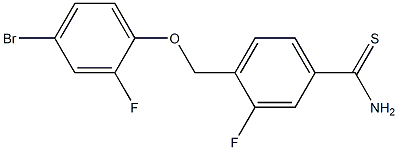 4-(4-bromo-2-fluorophenoxymethyl)-3-fluorobenzene-1-carbothioamide 结构式