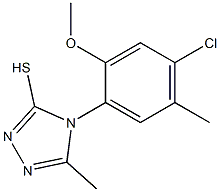 4-(4-chloro-2-methoxy-5-methylphenyl)-5-methyl-4H-1,2,4-triazole-3-thiol 结构式