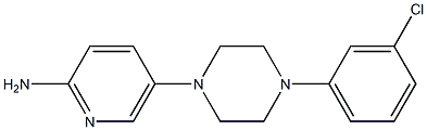 5-[4-(3-chlorophenyl)piperazin-1-yl]pyridin-2-amine 结构式