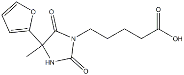 5-[4-(furan-2-yl)-4-methyl-2,5-dioxoimidazolidin-1-yl]pentanoic acid 结构式