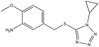 5-{[(1-cyclopropyl-1H-1,2,3,4-tetrazol-5-yl)sulfanyl]methyl}-2-methoxyaniline 结构式