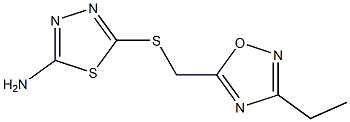 5-{[(3-ethyl-1,2,4-oxadiazol-5-yl)methyl]sulfanyl}-1,3,4-thiadiazol-2-amine 结构式