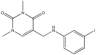 5-{[(3-iodophenyl)amino]methyl}-1,3-dimethyl-1,2,3,4-tetrahydropyrimidine-2,4-dione 结构式