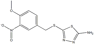 5-{[(4-methoxy-3-nitrophenyl)methyl]sulfanyl}-1,3,4-thiadiazol-2-amine 结构式