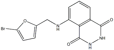 5-{[(5-bromofuran-2-yl)methyl]amino}-1,2,3,4-tetrahydrophthalazine-1,4-dione 结构式