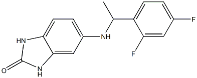 5-{[1-(2,4-difluorophenyl)ethyl]amino}-2,3-dihydro-1H-1,3-benzodiazol-2-one 结构式