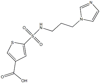 5-{[3-(1H-imidazol-1-yl)propyl]sulfamoyl}thiophene-3-carboxylic acid 结构式
