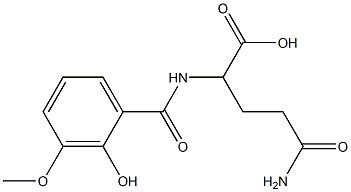 5-amino-2-[(2-hydroxy-3-methoxybenzoyl)amino]-5-oxopentanoic acid 结构式