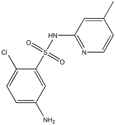 5-amino-2-chloro-N-(4-methylpyridin-2-yl)benzene-1-sulfonamide 结构式