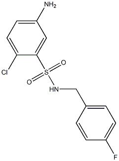 5-amino-2-chloro-N-[(4-fluorophenyl)methyl]benzene-1-sulfonamide 结构式