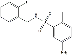 5-amino-N-[(2-fluorophenyl)methyl]-2-methylbenzene-1-sulfonamide 结构式