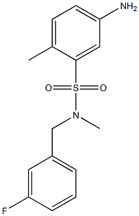 5-amino-N-[(3-fluorophenyl)methyl]-N,2-dimethylbenzene-1-sulfonamide 结构式