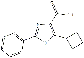 5-cyclobutyl-2-phenyl-1,3-oxazole-4-carboxylic acid 结构式