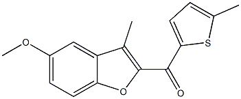 5-methoxy-3-methyl-2-[(5-methylthiophen-2-yl)carbonyl]-1-benzofuran 结构式