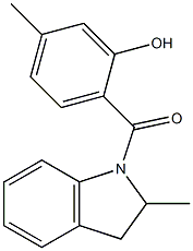 5-methyl-2-[(2-methyl-2,3-dihydro-1H-indol-1-yl)carbonyl]phenol 结构式