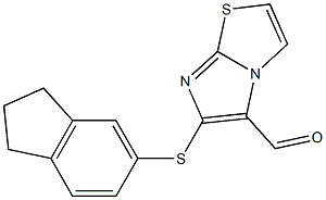 6-(2,3-dihydro-1H-inden-5-ylthio)imidazo[2,1-b][1,3]thiazole-5-carbaldehyde 结构式