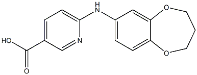 6-(3,4-dihydro-2H-1,5-benzodioxepin-7-ylamino)pyridine-3-carboxylic acid 结构式