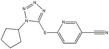 6-[(1-cyclopentyl-1H-1,2,3,4-tetrazol-5-yl)sulfanyl]pyridine-3-carbonitrile 结构式