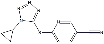 6-[(1-cyclopropyl-1H-1,2,3,4-tetrazol-5-yl)sulfanyl]pyridine-3-carbonitrile 结构式