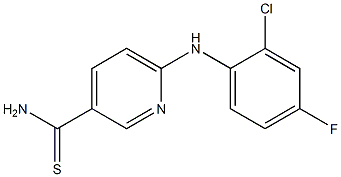 6-[(2-chloro-4-fluorophenyl)amino]pyridine-3-carbothioamide 结构式