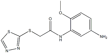 N-(5-amino-2-methoxyphenyl)-2-(1,3,4-thiadiazol-2-ylsulfanyl)acetamide 结构式