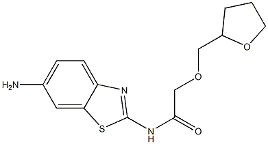 N-(6-amino-1,3-benzothiazol-2-yl)-2-(oxolan-2-ylmethoxy)acetamide 结构式