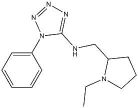 N-[(1-ethylpyrrolidin-2-yl)methyl]-1-phenyl-1H-1,2,3,4-tetrazol-5-amine 结构式