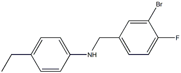 N-[(3-bromo-4-fluorophenyl)methyl]-4-ethylaniline 结构式