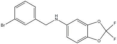 N-[(3-bromophenyl)methyl]-2,2-difluoro-2H-1,3-benzodioxol-5-amine 结构式