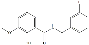 N-[(3-fluorophenyl)methyl]-2-hydroxy-3-methoxybenzamide 结构式